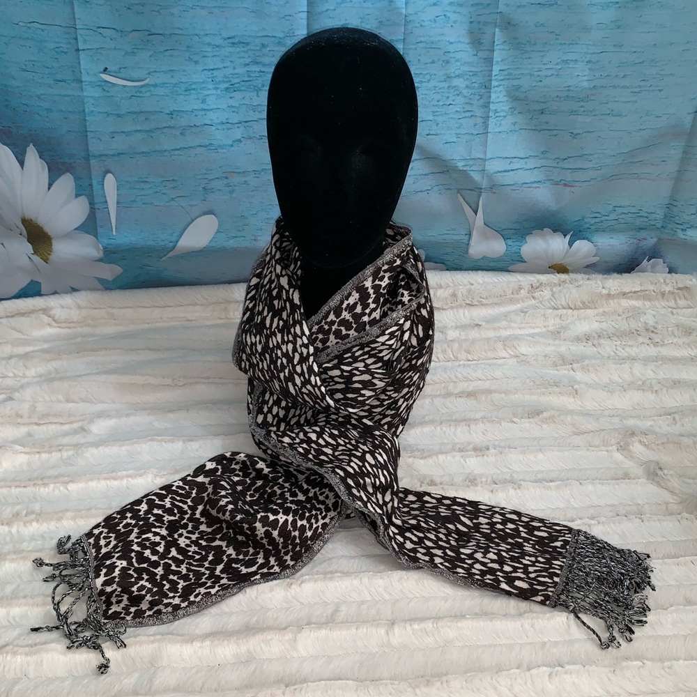 Warm Brown & Creme Animal Print Scarf